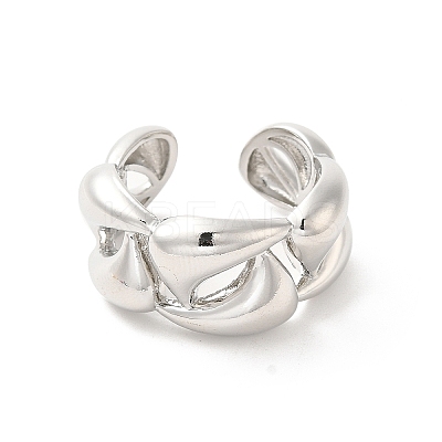 Brass Open Cuff Rings RJEW-P098-08P-1