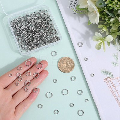600Pcs 6 Styles 304 Stainless Steel Open Jump Rings STAS-SP0001-69-1