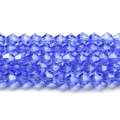 Transparent Electroplate Glass Beads Strands GLAA-F029-4mm-C07-1