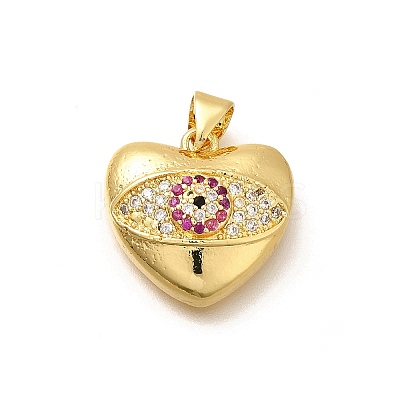 Rack Plating Brass Micro Pave Cubic Zirconia Pendants KK-L226-001G-05-1