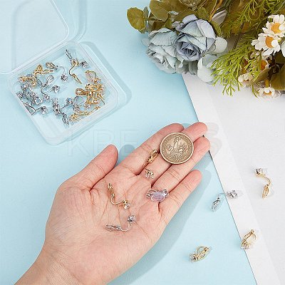 32Pcs 2 Colors Brass Clip-on Earring Findings KK-SP0001-25-1