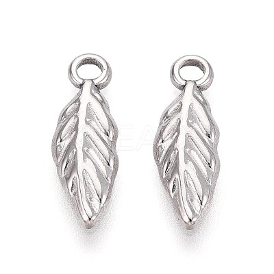 304 Stainless Steel Leaf Charms STAS-T067-51P-1