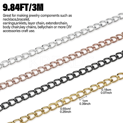 3m Aluminium Twisted Curb Chains CHA-YW0001-04S-1