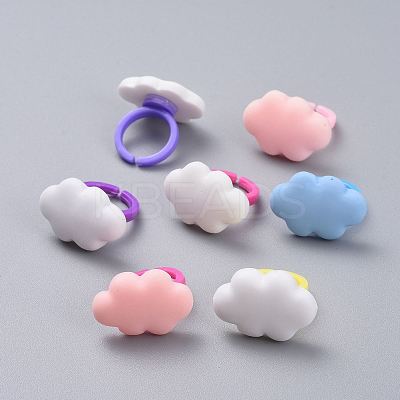 Acrylic Cuff Finger Rings RJEW-JR00271-M-1