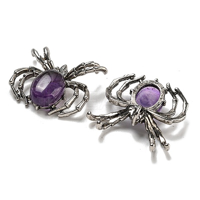 Natural Amethyst Pendants G-G147-05AS-02-1