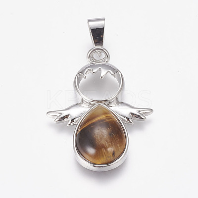 Natural Tiger Eye Pendants X-G-G651-A05-1