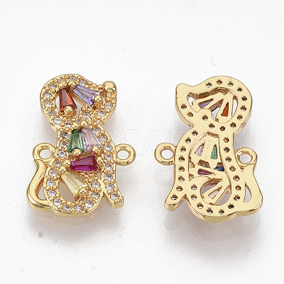 Brass Micro Pave Cubic Zirconia Links Connectors ZIRC-T012-81G-1