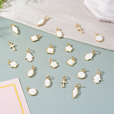 21Pcs 7 Styles Brass Enamel Charms KK-TA0003-19A-1