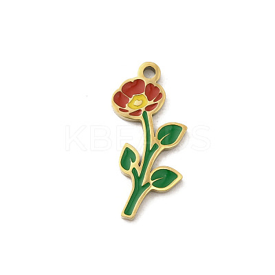 304 Stainless Steel Enamel Pendants STAS-I335-04G-01-1
