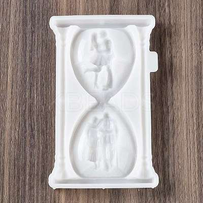 Valentine's Day Sandglass with Couple DIY Wall Decoration Statue Silicone Molds SIL-F007-11-1