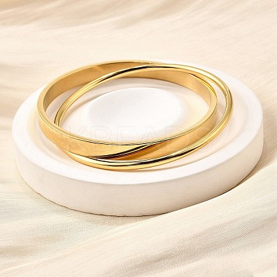 304 Stainless Steel Bangles BJEW-V004-01G-1