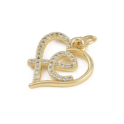 Brass Micro Pave Clear Cubic Zirconia Pendants KK-D409-36G-B-1