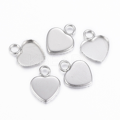 Tarnish Resistant 304 Stainless Steel Pendant Cabochon Settings STAS-K155-15P-1
