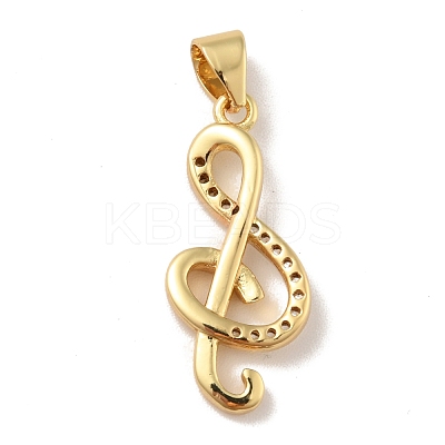 Brass Micro Pave Cubic Zirconia Pendants KK-B059-25G-1
