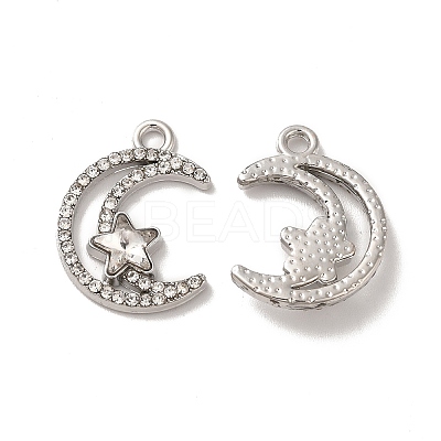 Rack Plating Alloy Crystal Rhinestone Pandants PALLOY-O106-04P-1