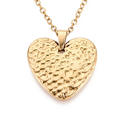 304 Stainless Steel Pendant Necklaces NJEW-T018-59G-1