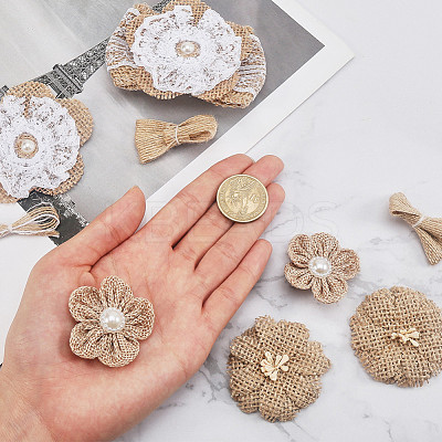 Handmade Imitation Hemp Costume Accessories with Imitation Pearl DIY-NB0002-29-1