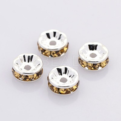 Brass Rhinestone Spacer Beads RB-A014-Z5mm-14S-NF-1