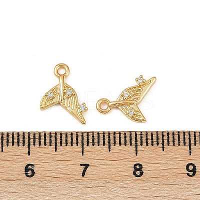 Ocean Theme Brass Micro Pave Cubic Zirconia Charms X1-KK-F902-08L-G-1