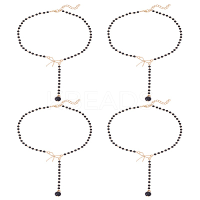 4Pcs Alloy Bowknot Pendant Necklaces for Women NJEW-LP0001-28B-1