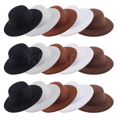 15Pcs 5 Colors EVA Cloth Mini Hat Fascinator Base AJEW-GA0007-43-1