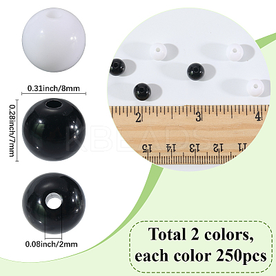 500Pcs 2 Colors Opaque Acrylic Beads MACR-SP0001-81B-1