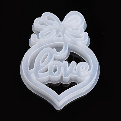 Valentine's Day DIY Heart with Word Love Silicone Molds X-DIY-L021-65-1