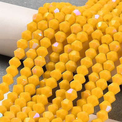 Opaque Solid Color Imitation Jade Glass Beads Strands GLAA-F029-P4mm-D04-1