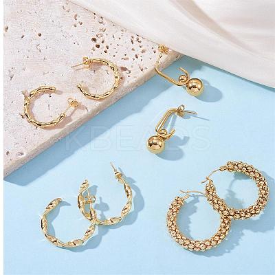 304 Stainless Steel Bamboo Stud Earrings for Women JE1105A-1