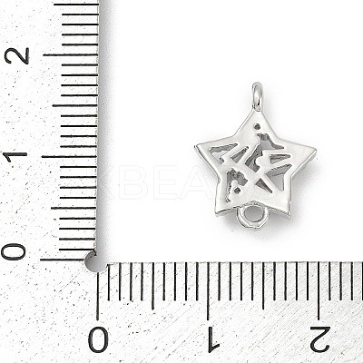 Brass Clear Cubic Zirconia Connector Charms KK-Z094-03P-02-1