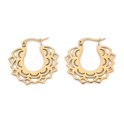 304 Stainless Steel Flower Stud Earrings for Women EJEW-Q009-03B-G-1