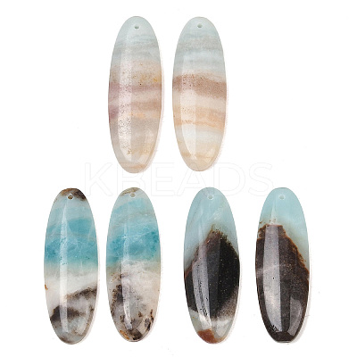 Natural Flower Amazonite Pendants G-K381-14C-1