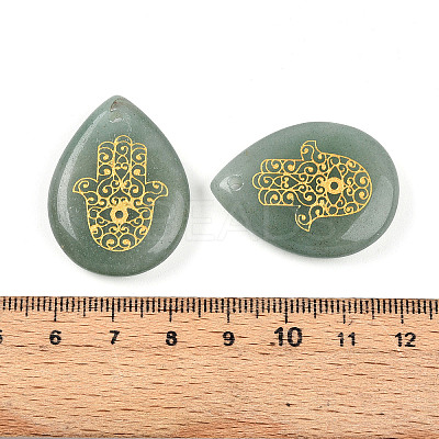 Natural Green Aventurine Pendants G-N345-05C-1