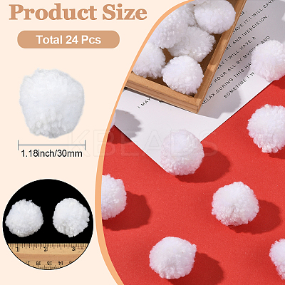 24Pcs Wool Soft Pompom Ball DIY-SC0031-31B-03-1