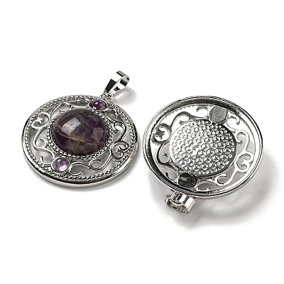 Natural Amethyst Pendants G-Q158-03F-1