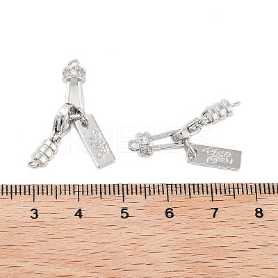 Brass Micro Pave Clear Cubic Zirconia Lobster Claw Clasps KK-Z059-14P-1