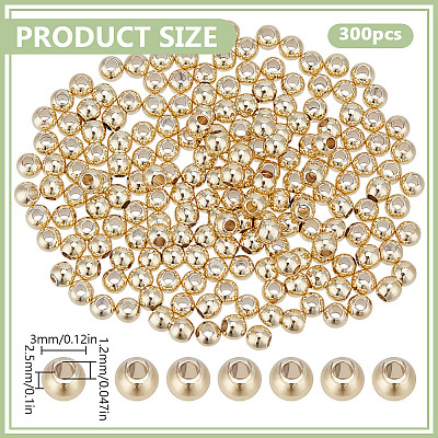 300Pcs Rack Plating Brass Spacer Beads KK-DR0001-27G-02-1
