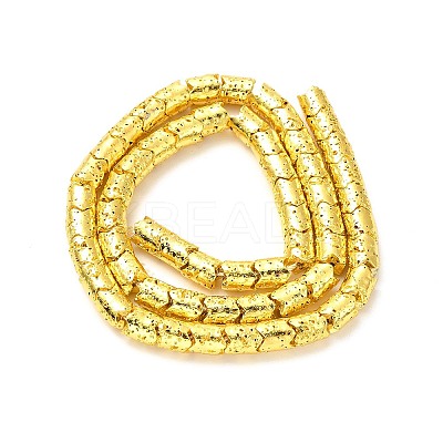 Electroplated Natural Lava Rock Beads Strands G-G984-03G-1