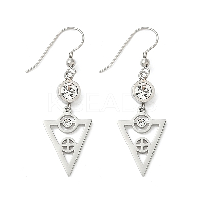 304 Stainless Steel Triangle Dangle Earrings EJEW-Z129-20P-1