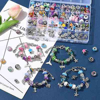 DIY Brass European Style Bracelet Making Kits DIY-FS0010-09-1