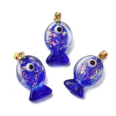 Handmade Dichroic Foil Lampwork Pendants X1-DICH-G001-01G-08-1