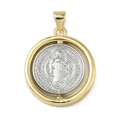 Religion Brass Pendants KK-L257-06GP-01-1