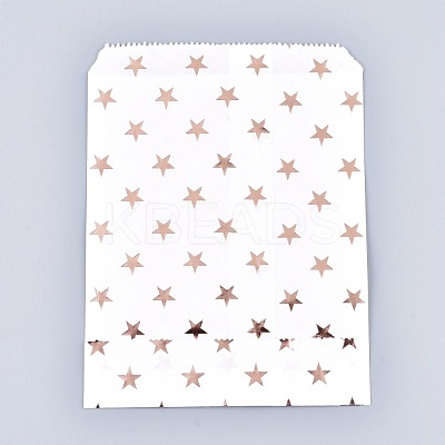 Star Pattern Eco-Friendly Kraft Paper Bags AJEW-M207-G01-01-1