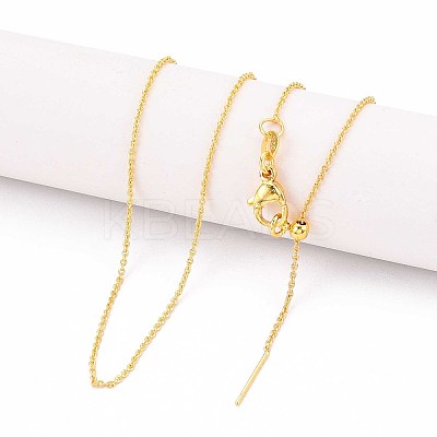 1MM Adjustable Slider Brass Cable Chain Necklaces for Men Women NJEW-N057-01G-1