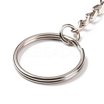 Reiki Natural Amethyst Moon Pendant Keychains KEYC-P015-01P-12-1