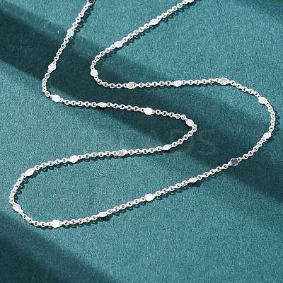 1MM Brass Cable Chain Necklace for Women Men KK-P302-02S-1