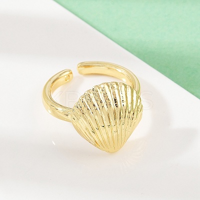Ocean Theme Brass Cuff Rings RJEW-C135-01G-07-1
