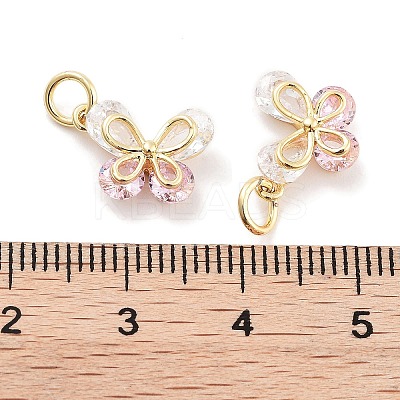 Brass Micro Pave Cubic Zirconia Pendants KK-P271-03G-D-1