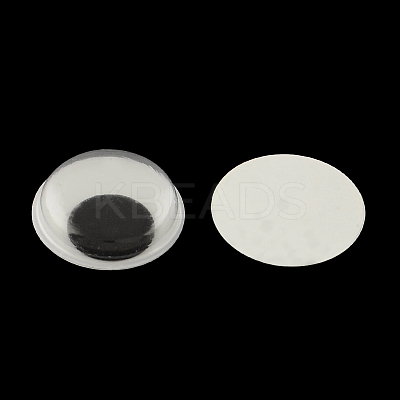 Black & White Plastic Wiggle Googly Eyes Buttons DIY Scrapbooking Crafts Toy Accessories with Label Paster on Back KY-S002B-15mm-1