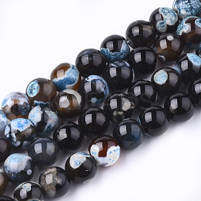 Natural Fire Crackle Agate Beads Strands X-G-S346-8mm-03-1